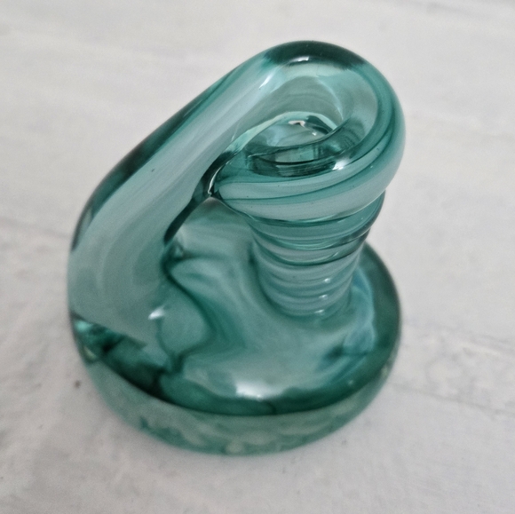 Green Glass Desk Pen Holder & Paperweight - Picture 3 of 5